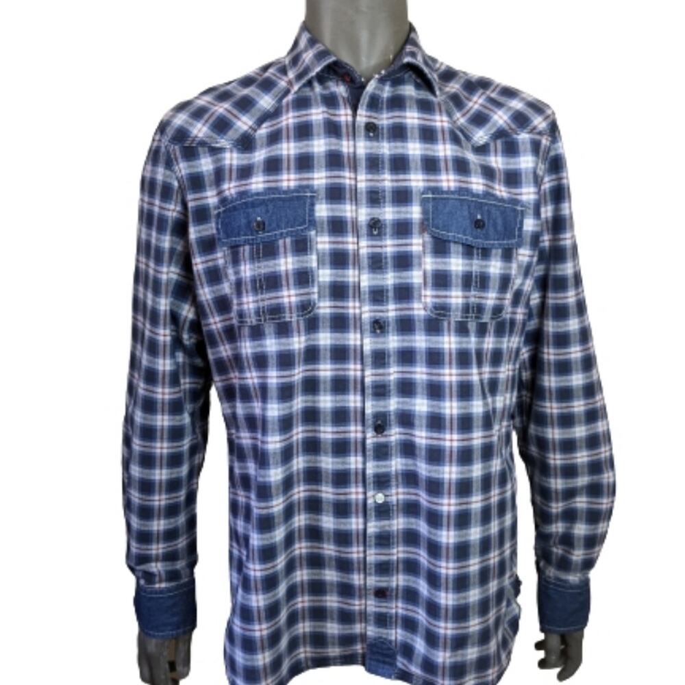 Buffalo David Bitton Button Down Long Sleeve Shirt Men's Large